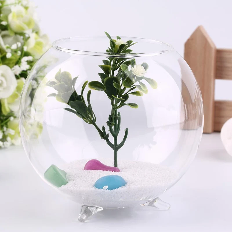 Vase Rond en Verre Transparent