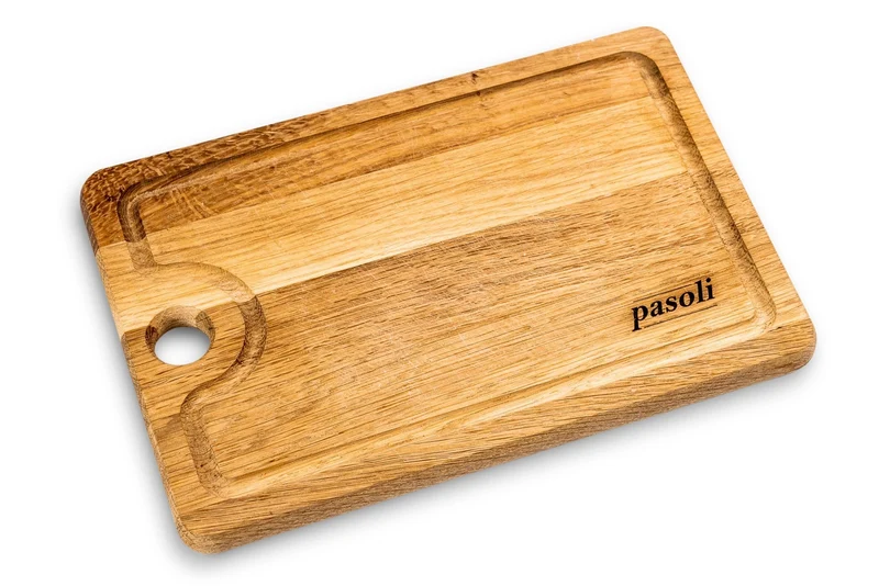 Planche à découper Pasoli en bois de chêne robuste 30 x 20 x 2 cm - douce pour les couteaux