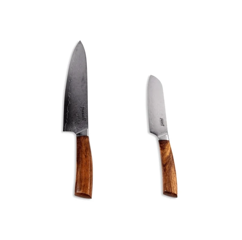 Set de 2 couteaux pasoli Damas « Cuisine » - acier Damas de haute qualité avec noyau VG10