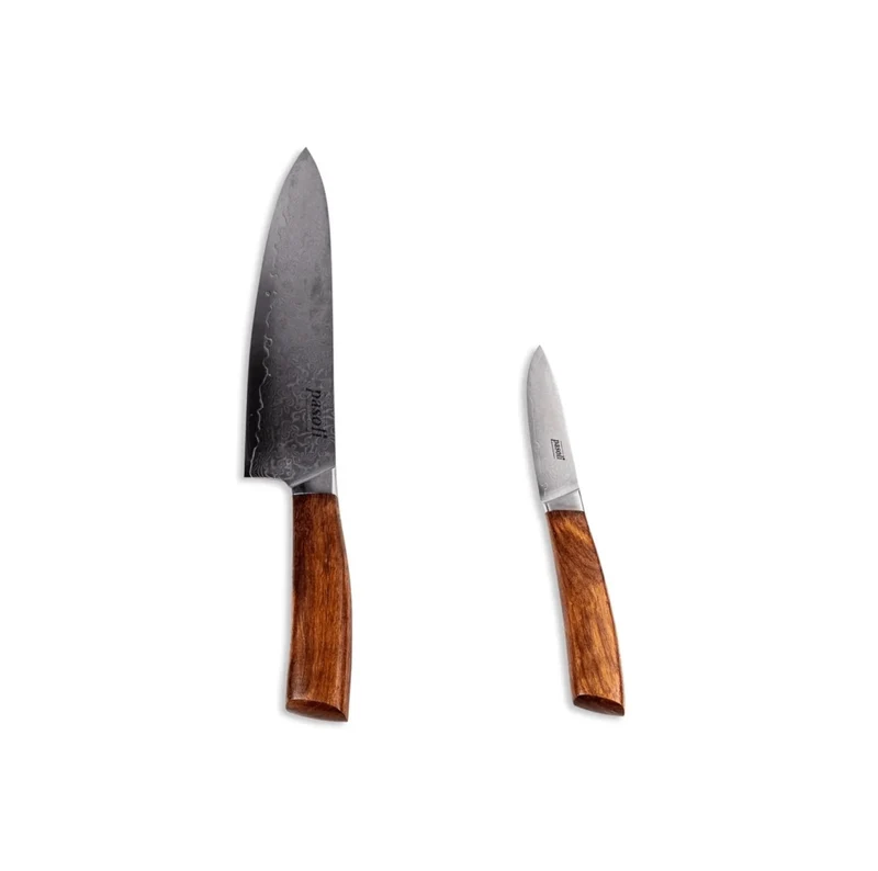 Ensemble de 2 couteaux de cuisine Pasoli Damascus « Chef » - acier Damas de haute qualité avec noyau VG10