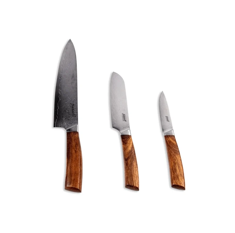 Ensemble de 3 couteaux Damas "Chef"
