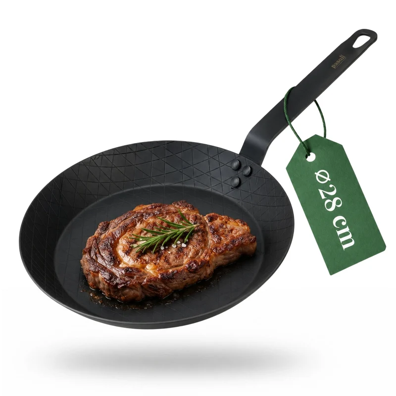 Poêle à steak en acier au carbone