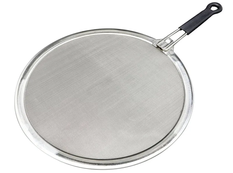 Protection anti-éclaboussures GSD en acier inoxydable avec poignée pliable - pour poêles et woks 30 cm
