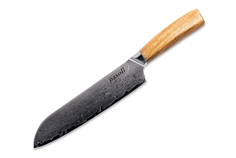 Couteau Santoku Damas Pasoli - Acier Damas de haute qualité avec noyau VG10