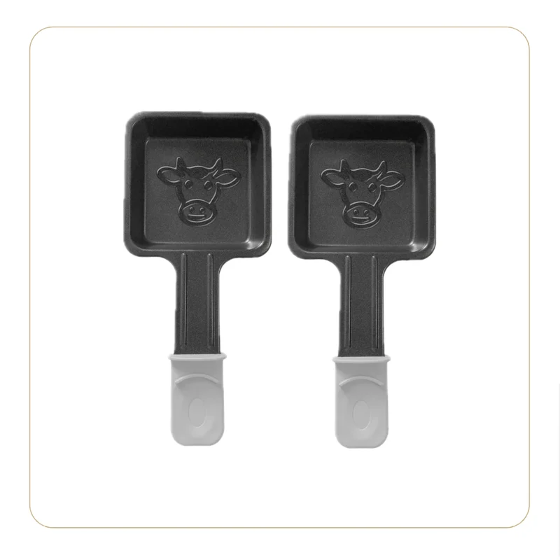 Lot de 2 poêlons à raclette universels carrés blancs, Les Meuuuh
