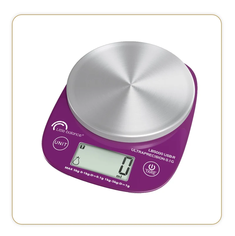 Balance de cuisine Pro Inox 5.1 Ultraprécision Prune, Sans pile USB