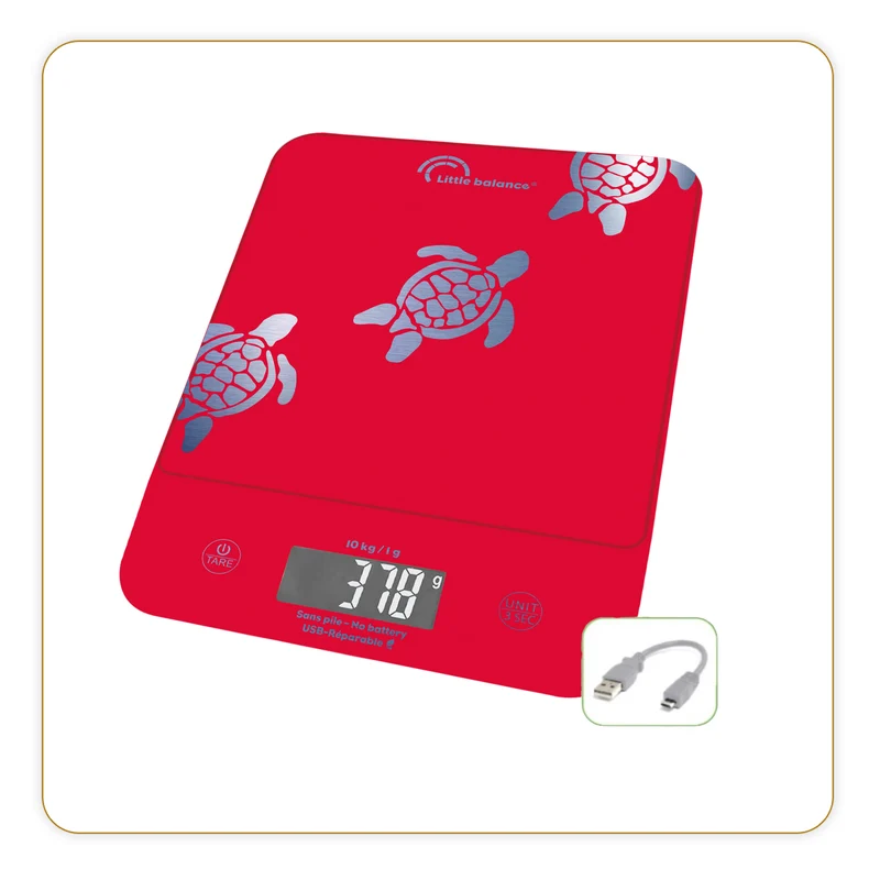 Balance de cuisine, Happy Genius 10 Les Tortues USB, Sans pile