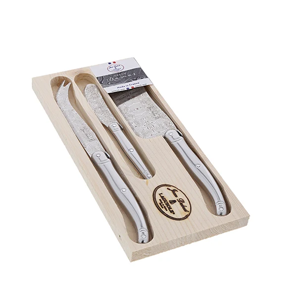 Coffret 3 pièces à fromage Laguiole tout inox Damas Jean Dubost