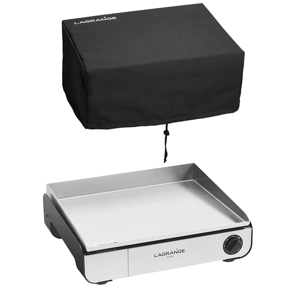 Lot plancha électrique Pro 50 noire avec spatule en inox et sa housse de protection Lagrange