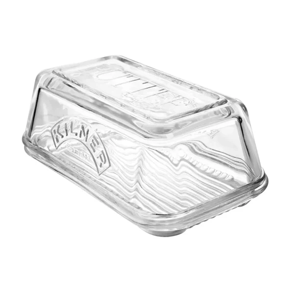 Beurrier en verre avec plat et couvercle Kilner