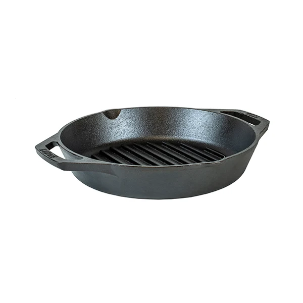 Poêle grill ronde en fonte naturelle 26 cm Lodge