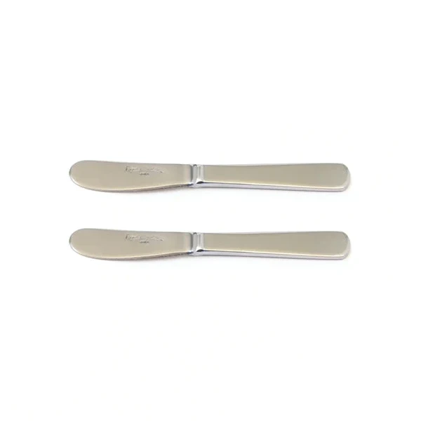 Lot de deux tartineurs monobloc en inox Roger Orfèvre