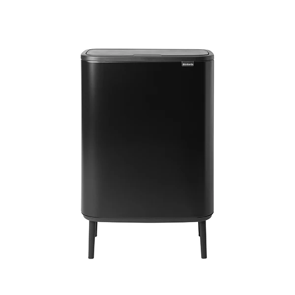 Poubelle rectangulaire avec 2 compartiments Bo Touch Bin Hi noire 60 L Brabantia