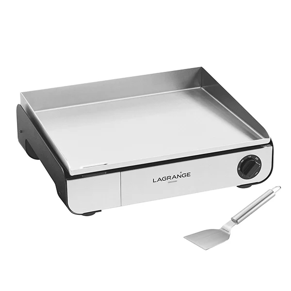 Plancha électrique Pro 50 noire et spatule en inox Lagrange