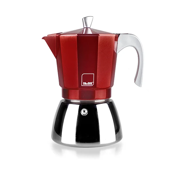 Cafetière italienne induction Elba 6 tasses rouge Ibili
