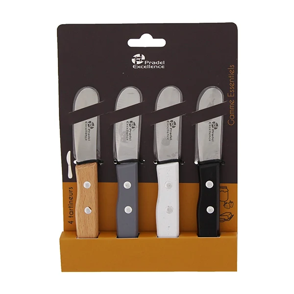 Set de 4 tartineurs 6 cm avec manche en bois de pin Essentiels Pradel Excellence