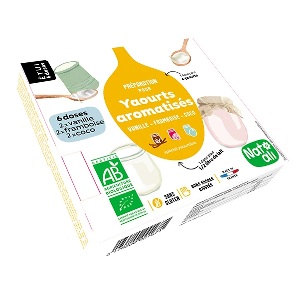 Préparation en poudre pour yaourts aromatisés Vanille Framboise Coco Nat-ali