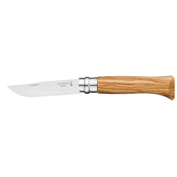 Couteau pliant N°08 Inox 8,5 cm manche en Olivier Opinel