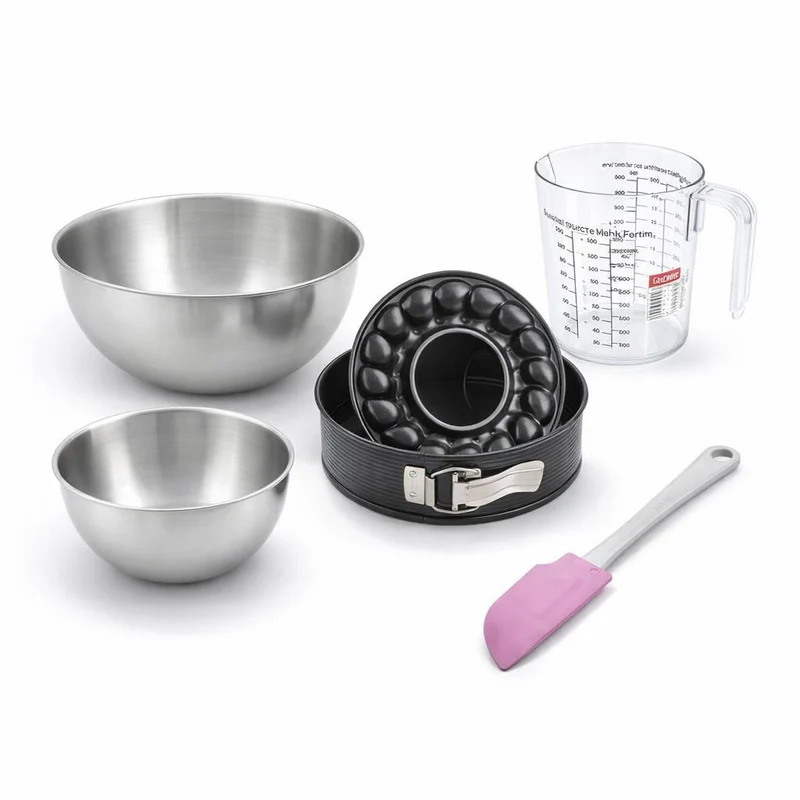 Set à pâtisserie 1 moule à savarin antiadhésif 2 bols à mixer 1 verre mesureur et 1 spatule Zenker Black Metallic