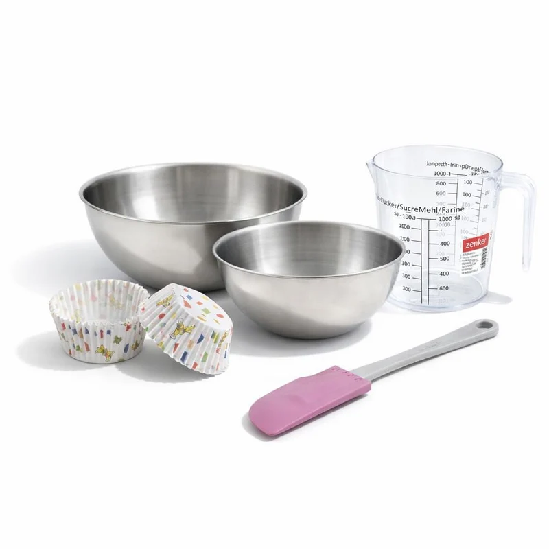 Set de 54 ustensiles de pâtisserie moules à muffins bols à mixer spatule et verre doseur Zenker Haribo