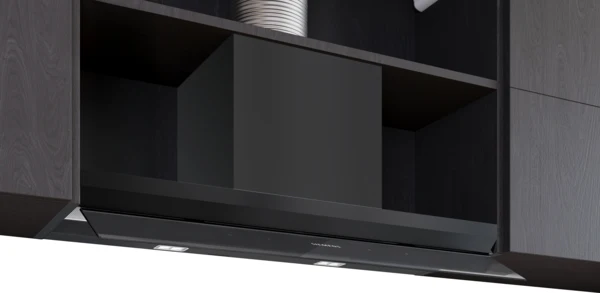 iQ500, Hotte design intégré, 90 cm, Noir avec finition en verre, Noir mat SIEMENS LJ97BDP60