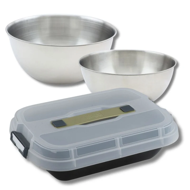 Set de 4 ustensiles de pâtisserie moule à gâteaux 2 bols et spatule de cuisine Zenker Bake Click and Go