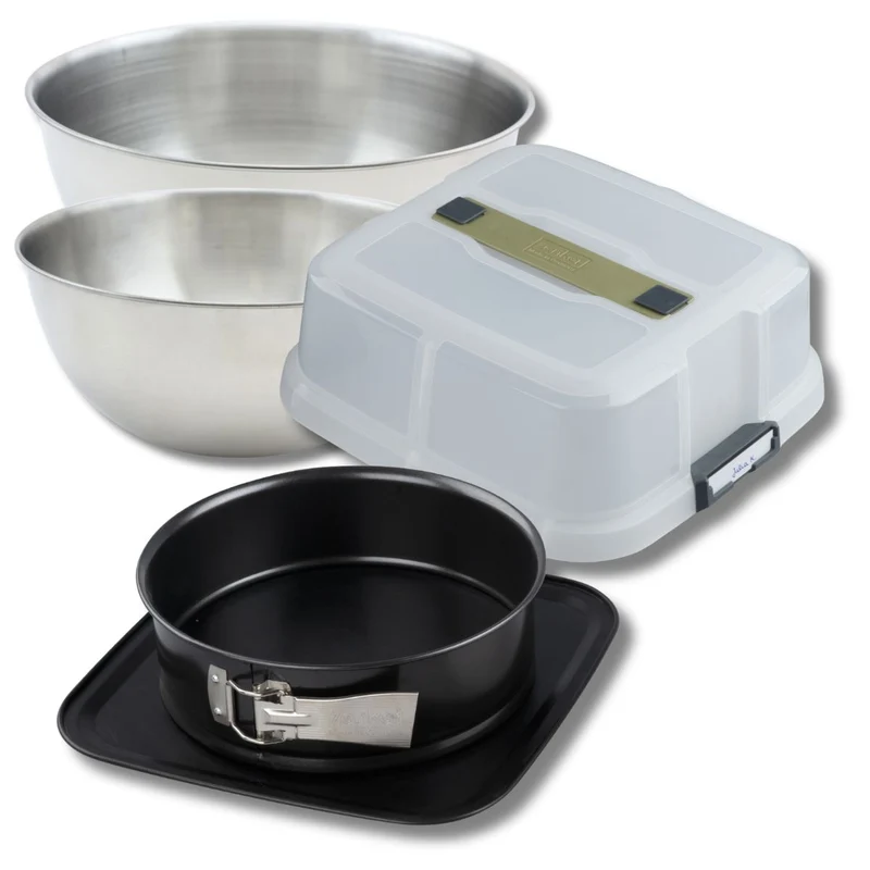 Set de 4 ustensiles de pâtisserie moule à manqué bol à mixer et spatule de cuisine Zenker Bake Click and Go