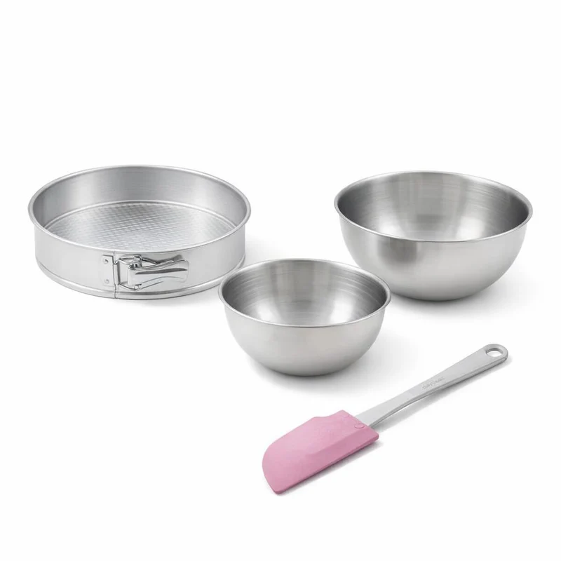Set de 4 ustensiles de pâtisserie moule à gâteaux bol et spatule pâtisserie Zenker Silver