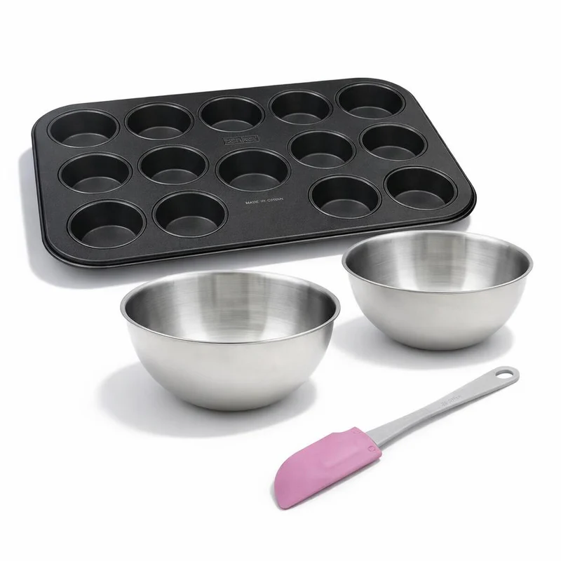 Set de 4 ustensiles de pâtisserie moule à gâteaux bol spatule Black mettallic Black mettallic Zenker Black mettallic