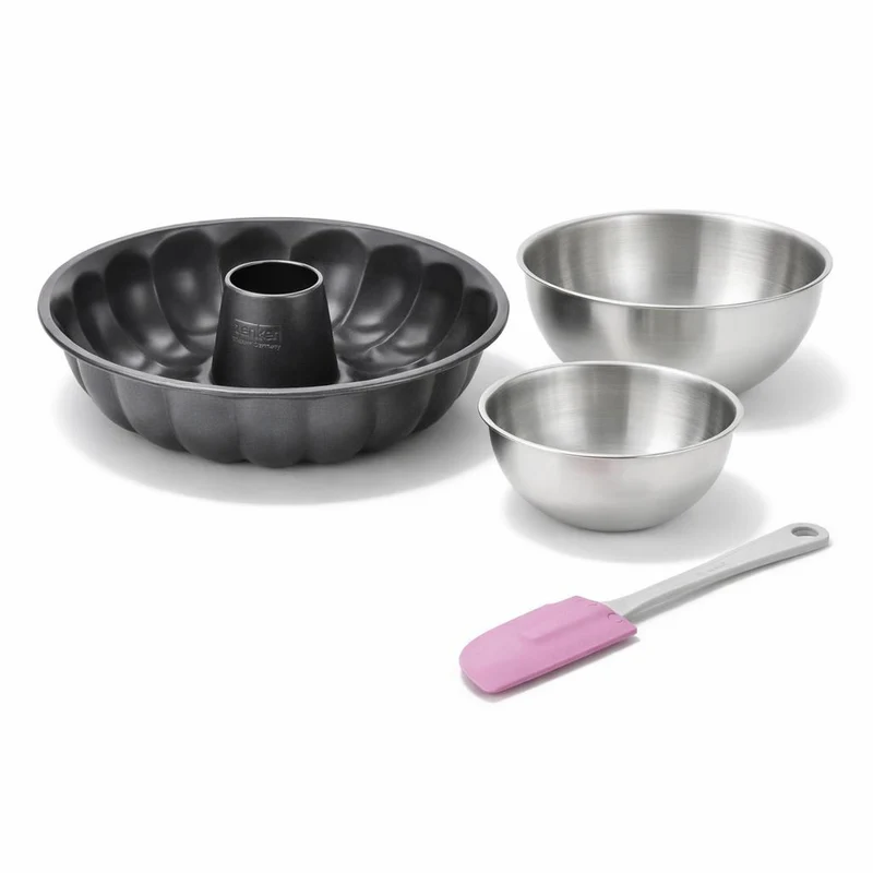 Set de 4 ustensiles de pâtisserie moule à gâteaux bol et spatule Black mettallic Black mettallic Zenker Black mettallic