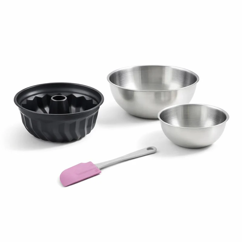Set de 4 ustensiles de pâtisserie moule à gâteaux 2 bols et spatule Black mettallic Black mettallic Zenker Black mettallic