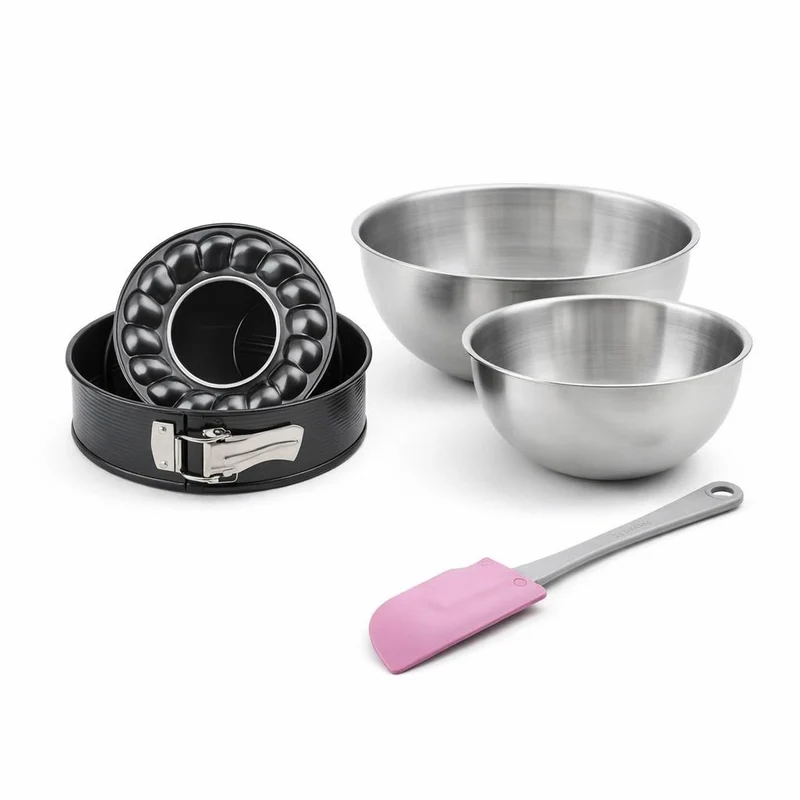 Set de 4 ustensiles de pâtisserie moule à manqué bols et spatule Black mettallic Black mettallic Zenker Black mettallic