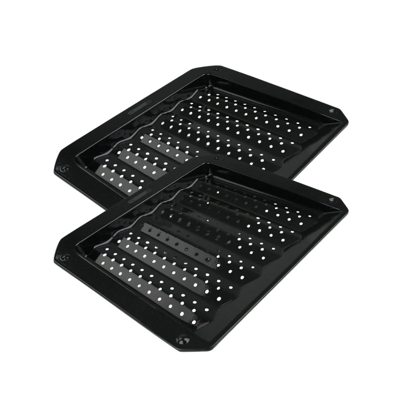 Lot de 2 plaques pâtisserie et cuisson 33/38 cm en acier émaillé FM Professional Barbecue