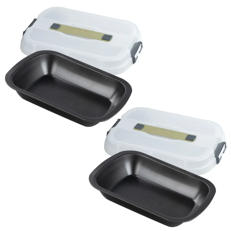 Lot de 2 moules à gâteaux rectangulaires 34/24,5 cm en acier Zenker Bake Click and Go