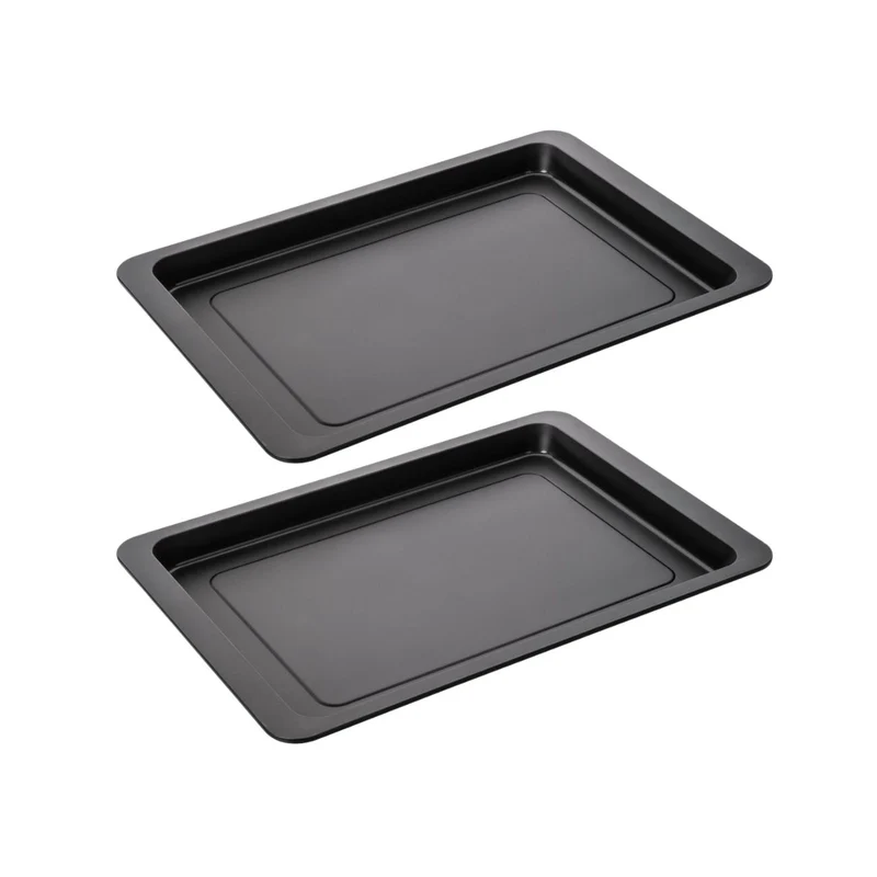 Lot de 2 plaques à pizza rectangulaires 42/29/2,5 cm en acier Spécial crountries Spécial crountries Zenker Spécial crountries