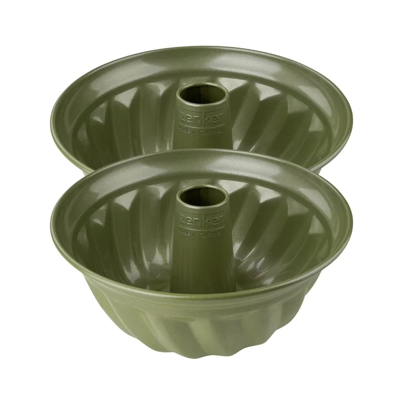 Lot de 2 moules à gâteaux 25/25 cm en acier avec cire de carnauba Zenker Green Vision