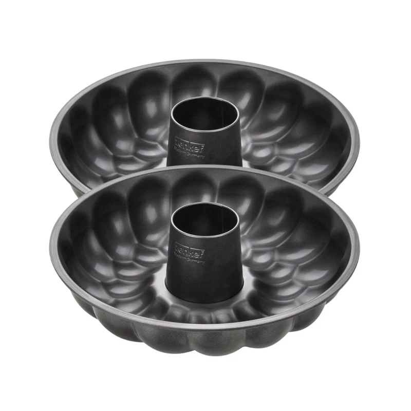 Lot de 2 moules à gâteaux 32/32 cm en acier Black mettallic Black mettallic Zenker Black mettallic