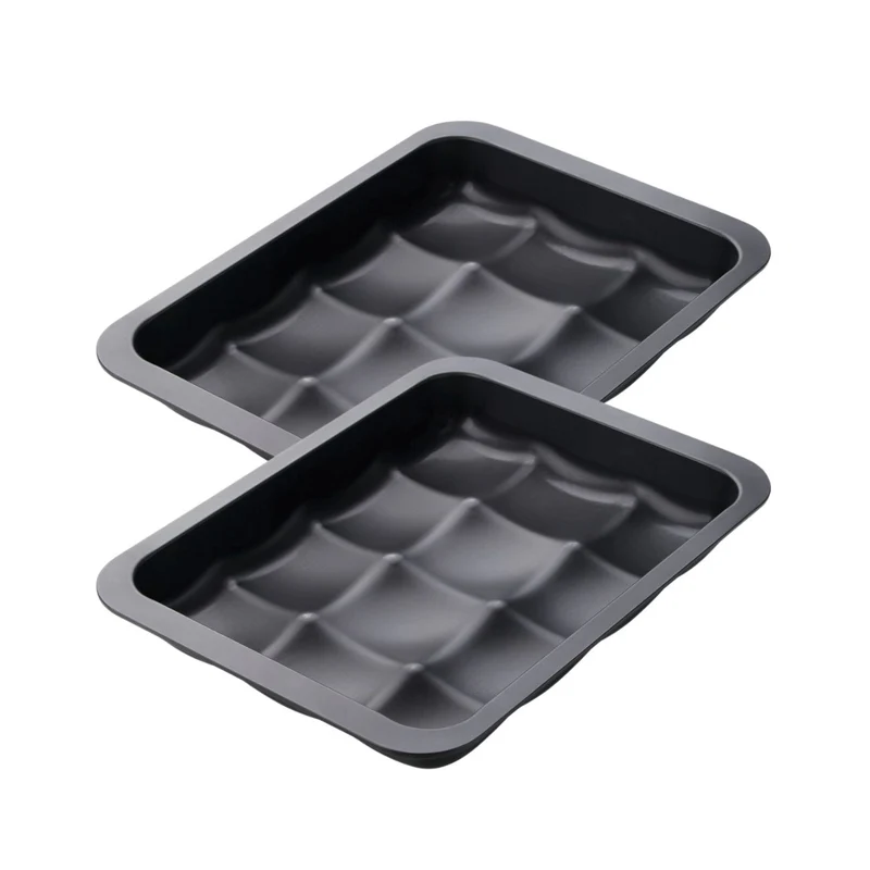 Lot de 2 moules à gâteaux 36/27/5 cm en acier Black metallic Black mettallic Zenker Black mettallic