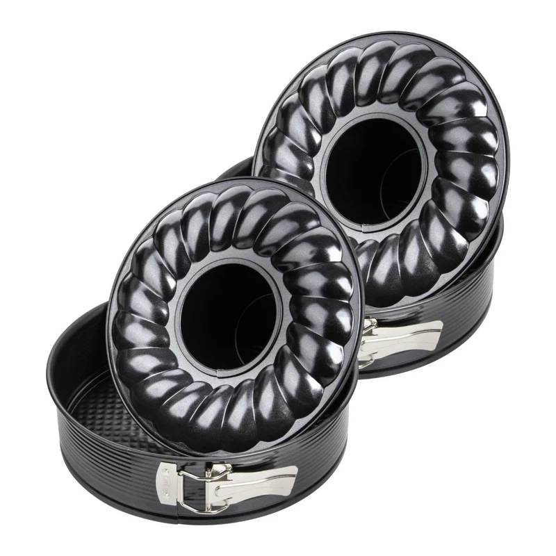 Lot de 2 moules à gâteaux 28/28/6,5 cm en acier Black metallic Black mettallic Zenker Black mettallic