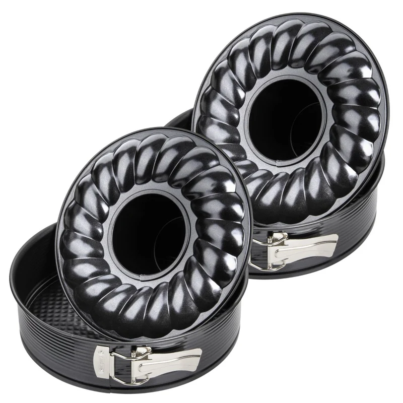 Lot de 2 moules à gâteaux 26/26 cm en acier Black metallic Black mettallic Zenker Black mettallic