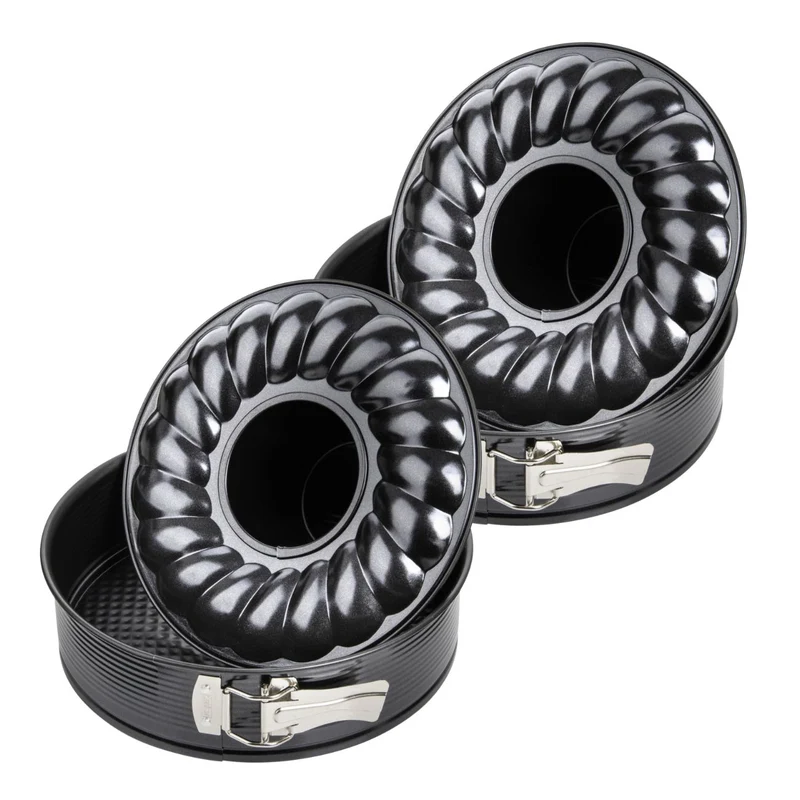 Lot de 2 moules à gâteaux 24/24 cm en acier Black metallic Black mettallic Zenker Black mettallic