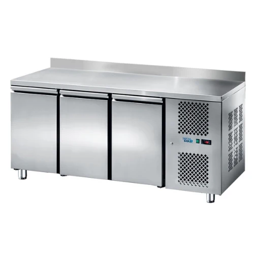 TABLE REFRIGERÉE NÉGATIVE GN 1/1 - 3 PORTES - AVEC DOSSERET TRG3N