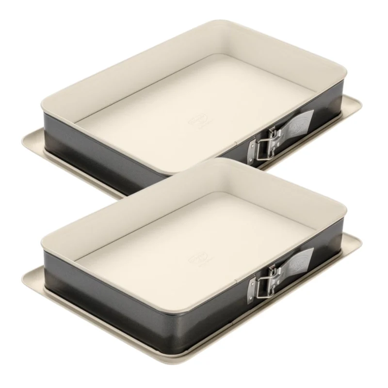 Ensemble de 2 Moules à charnière rectangulaire 38 x 25 cm Dr Oetker Back-Trend