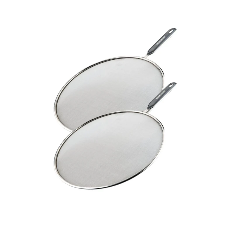 Lot de 2 couvercles 43,5/28,9 cm en inox et plastique avec 2 ustensiles de cuisine Fackelmann Basic