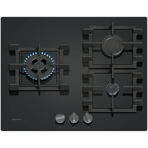 N 50, Table gaz, 60 cm, Verre trempé, Noir NEFF T26NKC4S0