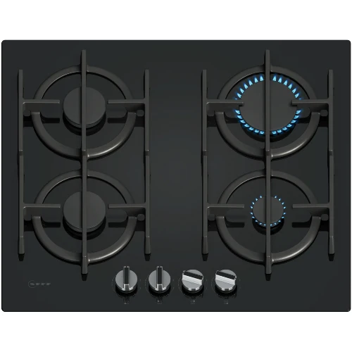 N 70, Table gaz, 60 cm, Verre trempé, Noir NEFF T26PIP4S0
