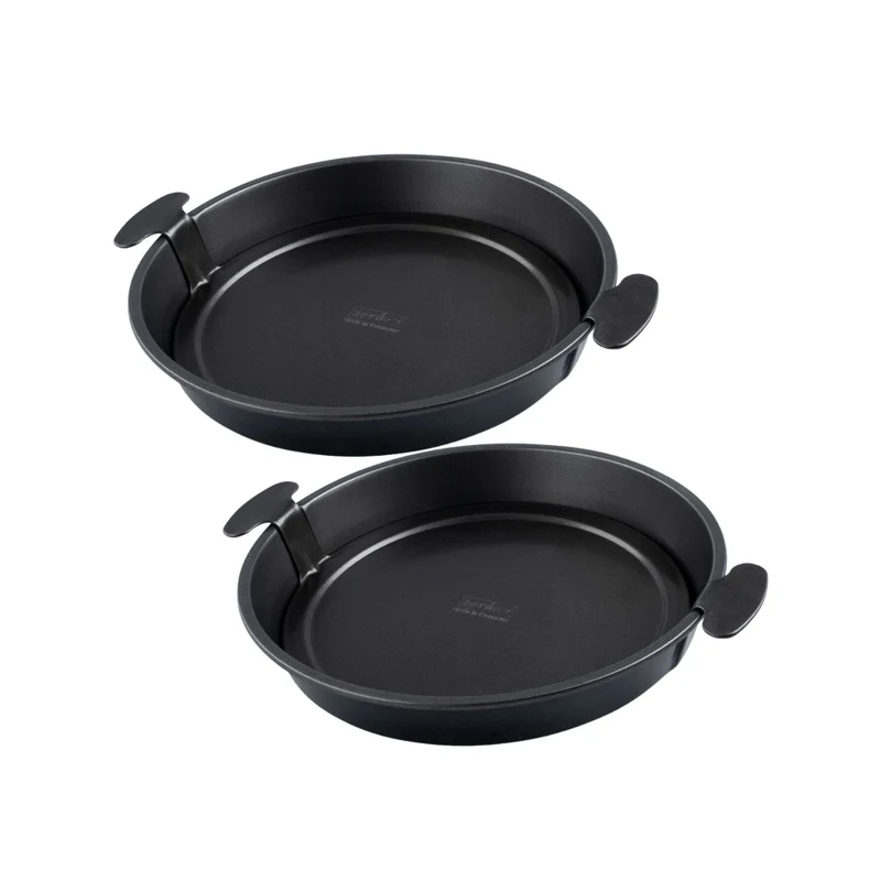 Lot de 2 moules à gâteaux ronds 28/33,5 cm en acier Black metallic Black mettallic Zenker Black mettallic