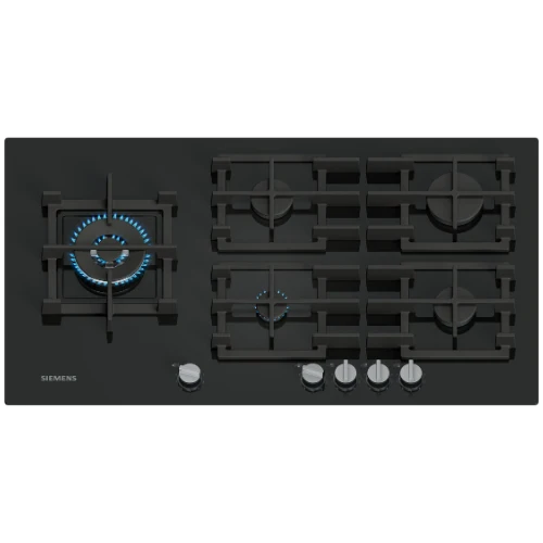 iQ500, Table gaz, 90 cm, Verre trempé, Noir SIEMENS EP9A6MI40