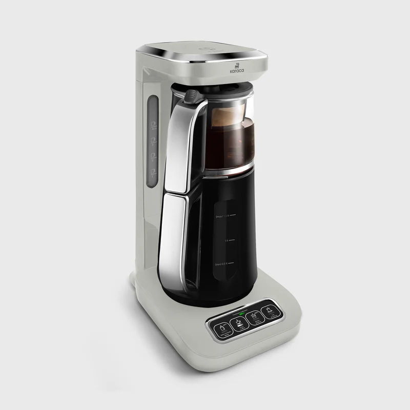 Théière Bouilloire et cafetière filtre Karaca Caysever Robotea Pro 4 en 1 automatique parlant ,2500W, starlight