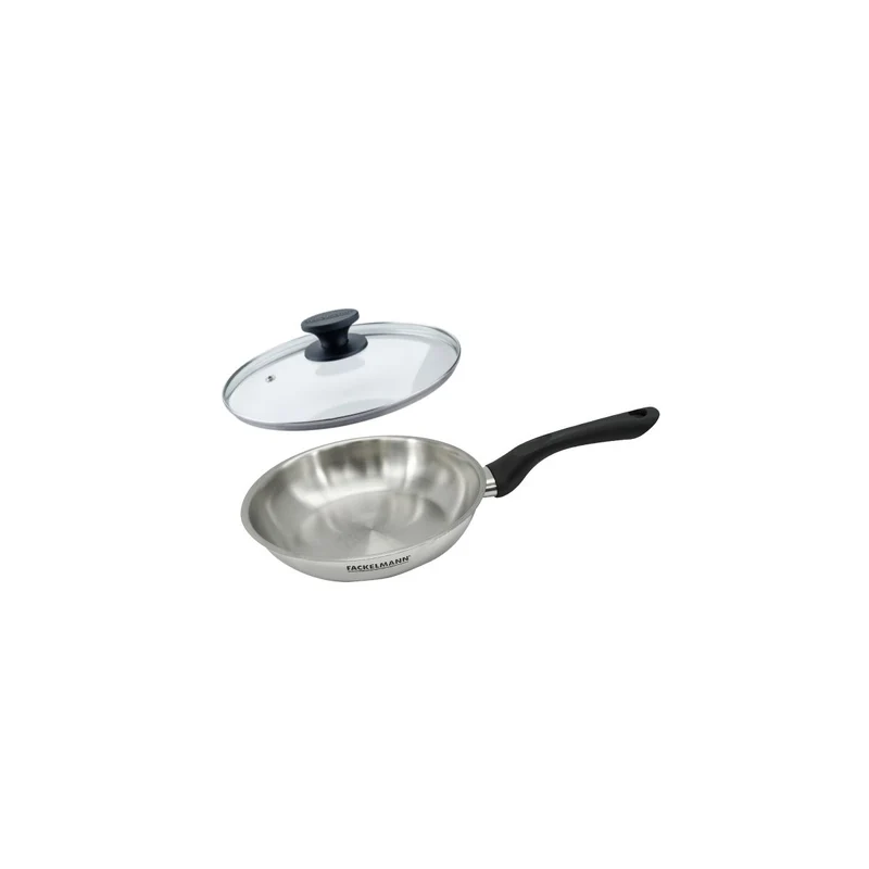 Set poêle 20 cm en inox et couvercle verre Fackelmann Geneva